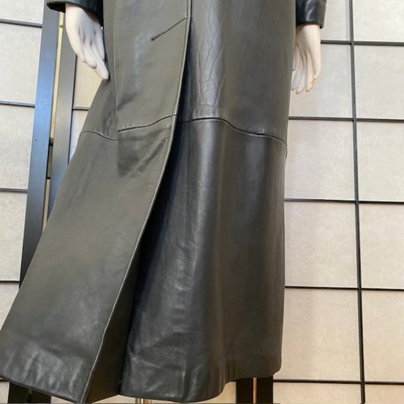 Cassidy Vintage 80's Leather Tapered Trench Coat - Small - Picture 9 of 16